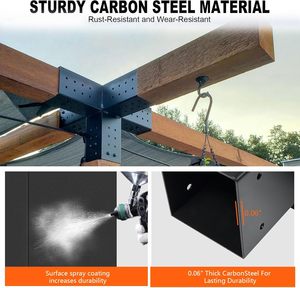 Kit de Pergolado em Formato T - Ajuste Universal, Suporte para Pergolado, Kits de Suportes para Pergolados de Madeira 4x4, para Kits de <span class=keywords><strong>Gazebo</strong></span> de <span class=keywords><strong>Metal</strong></span> - Product Image 6