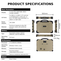 Portátil Totalmente Resistente de 15.6 Pulgadas con Puerto Serial, PC Industrial Amarillo Desierto IP65, Diseñado a Medida para Minería y Topografía, Wi-Fi 6