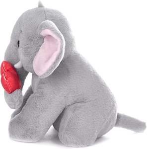 Elefante de Peluche Suave con Corazón Rojo, Peluche Personalizado de 8'' con la Frase 'Te Amo', Elefante de Peluche Gris para Regalo de San Valentín - Product Image 4