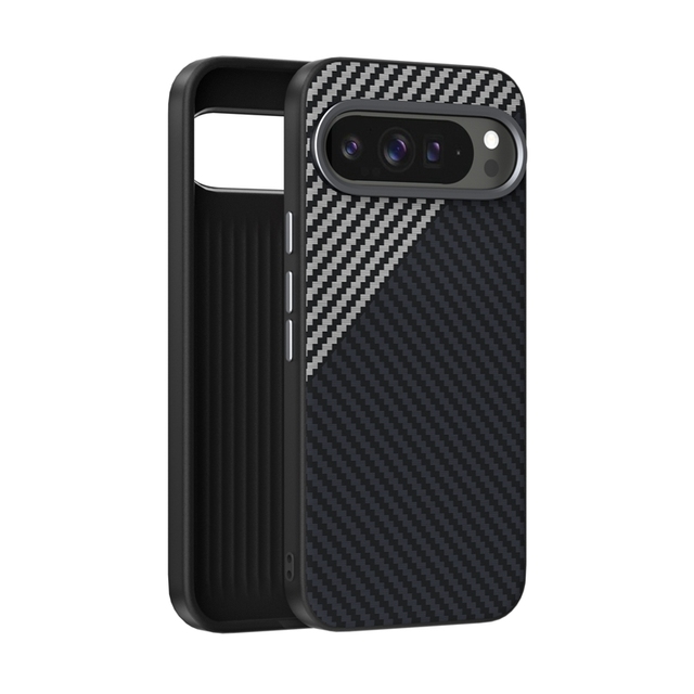 Luxury Carbon Fiber Hard Protective Phone Case with Magnetic Cellphone Case for Google Pixel 9 Pro XL 9A 16 Pro Max 15 Plus