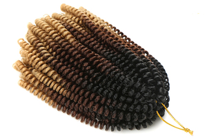 Tresses au crochet en fibres synthétiques 8 pouces Spring Twists Bomb Twist Hair, torsades moelleuses <span class=keywords><strong>pour</strong></span> femmes - Product Image 3