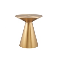 Vente en gros Table d'appoint de salon personnalisée pour la maison Table basse de luxe simple ronde en acier inoxydable dorée