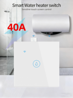 Interrupteurs muraux Tuya WiFi, télécommande intelligente, chauffe-eau 40A, chaudière, type 86, indice de protection IP21, verre trempé, système de maison intelligente