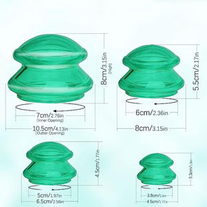 Penjualan laris 4 buah mangkuk isap vakum silikon Logo kustom Set bekam terapi tubuh wajah Mini pijat rumah Studio profesional - Product Image 5