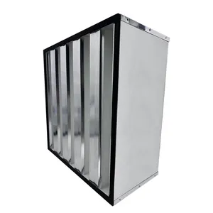 customized China high efficiant 99.99% odor removal h10 h11 h12 h13 h14 w type v shape hepa filter v bank filter