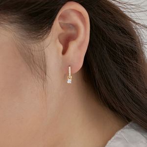 Dylam Tiny Dress up Jewelry Accessories 925 Sterling <b>Silver</b> Eternity <b>Hoop</b> 5A Zirconia Dangle Pendant <b>Hoop</b> Earrings for Women - Product Image 5