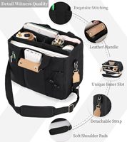Sac fourre-tout en toile à bandoulière multi-poches écologique pour femmes Sac à main à bandoulière Sac fourre-tout avec compartiments