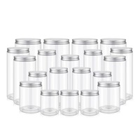 Vente en gros pot en plastique PET transparent pour biscuits, bonbons et miel avec couvercle en aluminium doré 50 70 100 120 150 200 250 300 350 ml pot en plastique