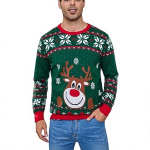 Pull en tricot respirant anti-rides et anti-rétrécissement de luxe 2025 pour homme, coupe ajustée en laine/polyester, design confortable pour l'automne/l'hiver - Product Image 3