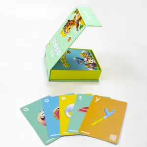 चुंबकीय बॉक्स में चीनी पिनयिन के लिए कस्टम मुद्रण उच्च गुणवत्ता वाले थोक शैक्षिक शिक्षण कार्ड