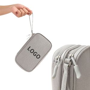 Nouvelle trousse de rangement portable pour accessoires électroniques numériques, avec fermeture éclair, logo personnalisé, pour voyages et gadgets - Product Image 1