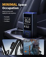 Compresseur d'air portable sans fil 150 PSI avec arrêt automatique, gonfleur de pneus et lumière LED pour voitures, motos, vélos et gonflables bleus