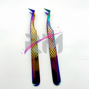 Pince à cils en acier inoxydable, multi-plasma, avec poignée diamant, pour volume russe, personnalisable - Product Image 3