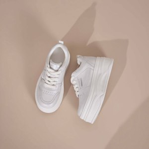 Zapatillas Deportivas Blancas con Plataforma para Mujer, Primavera 2026, Casuales y Atléticas, de Caña Baja con Elevación Interna en el Talón - Product Image 4