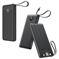 Batterie externe longue durée 4 en 1, 10000mAh 20000mAh, chargeur portable léger, design compatible avion
