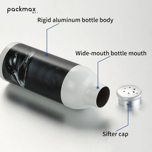 Rotary Aluminum Powder <b>Bottle</b> Empty for Talc <b>Shaker</b> Pepper Spice Seasoning - Round Sifter Container Wholesale - Product Image 3