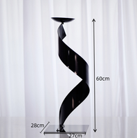 Support à fleurs géométrique en métal noir de luxe pour décorations d'événements et centres de table de mariage