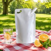 Groothandel op voorraad, op maat gemaakte logo's, food grade staande spout pouch voor water, dranken, fruitsap, vloeibare verpakkingen met handvat