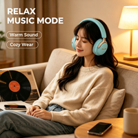 Headphone Bluetooth Ringan Over Ear Desain Macaron Pastel Stereo Nirkabel untuk Perjalanan Olahraga Kelas Online