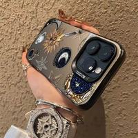 Casing Handphone TPU PC Berlapis Perak dengan Cetakan Bola Matahari Berkilau untuk iPhone Xs 11 12 13 14 15 16 17 18 Pro Max