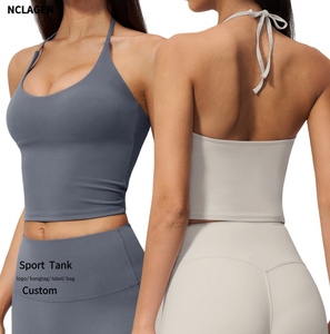 Débardeurs de yoga et de sport pour femmes, doux, respectueux de la peau, respirants, à séchage rapide, col en U, sans manches, coupe ajustée, maintien élevé, pour l'extérieur - Product Image 1