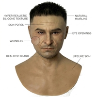 Masque facial complet en silicone réutilisable hyper-réaliste pour fête d'Halloween, thème cinéma et télévision, usage adulte