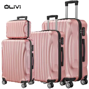 2023 vente en gros Logo personnalisé chariot voyage valise étui rigide ABS bagages sacs ensembles 14 pouces petits sacs à main cosmétiques costume étui