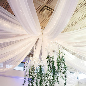 Voilages de plafond en mousseline pour <span class=keywords><strong>mariage</strong></span>, drapés d'arche en tissu transparent pour cérémonie, rideaux décoratifs pour fêtes et mariages - Product Image 6