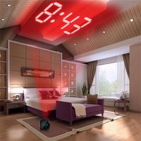 K1411 réveil numérique LED projecteur thermomètre bureau heure Date affichage Projection calendrier chargeur USB Table horloge