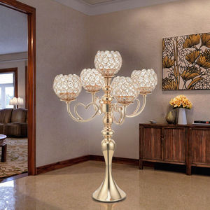 Wholesale Handmade <b>Gold</b> Luxury Wedding Gift Iron Eco-Friendly Heat Resistant Lantern <b>Candle</b> Holder for Home Decoration - Product Image 2