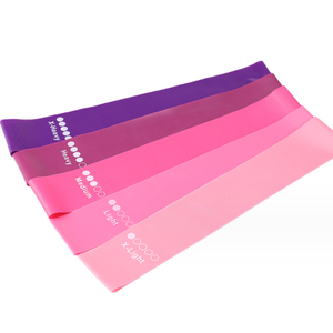 Ensemble de 50 <span class=keywords><strong>mini</strong></span> bandes de tension de fitness avec logo personnalisé rose progressif pour soulever les fesses et élever les fesses en latex - Product Image 4