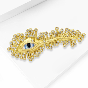 Atacado Broche de Olho Artístico com Strass Incrustado e Esmalte, Alfinete de Lapela Unissex, Estilo Retrô Artístico, Ornamento Decorativo para Terno e Lenço, Joia - Product Image 2