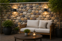 Panneaux muraux en pierre de parement à texture galet naturelle moderne pour façade de maison extérieure, jardin et mur d'accent intérieur