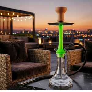 Chicha de voyage en polycarbonate acrylique vert citron inodore, avec <span class=keywords><strong>tige</strong></span> résiliente en acier inoxydable anti-ternissement - Product Image 2
