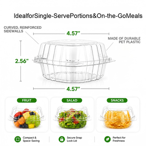 Caja de Plástico Transparente para Hamburguesas, Tipo Concha, con Relieve, para Comida Rápida, Personalizable al por Mayor - Product Image 3