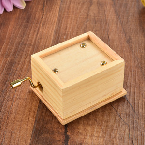 Wholesale Hand-cranked Wooden & Metal Music Box Transparent <b>Window</b> Visible Movement Musical Gift - Product Image 5
