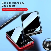 Batterie externe ultra-fine 20000 mAh à charge rapide, double USB, chargeur portable, surface miroir, pour smartphone et tablette
