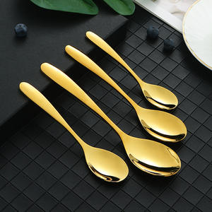 Nuevo juego de cuchara y tenedor con mango curvo de acero inoxidable 304, 6 piezas, dorado y plateado, para uso doméstico y hotelero. - Product Image 2