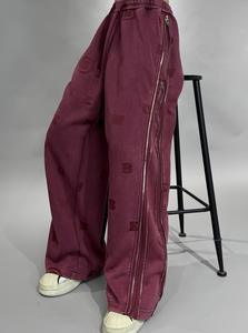 F061/여성 가을 시즌 루즈 팬츠 트렌디 브랜드 디자인 안티필링 기능 포함 스트리트 패션을 위한 스타일리시한 의상 - Product Image 3