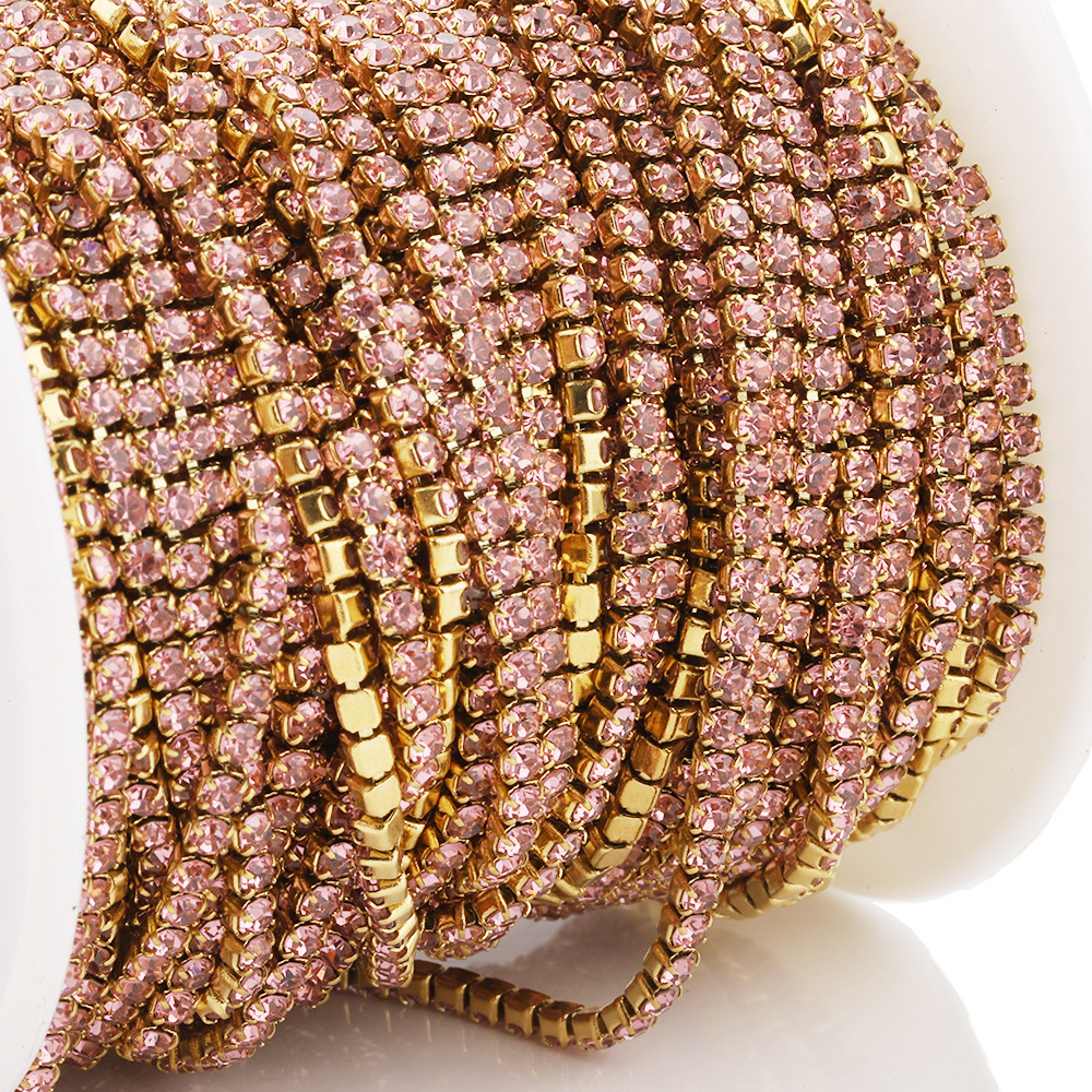 Gold base with pink diamonds