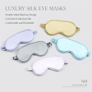 Máscara de Ojos de Seda Personalizada al por Mayor con Logotipo de Marca Privada, Máscara de Ojos de Seda Natural Ajustable para Viajes y Dormir - Product Image 2