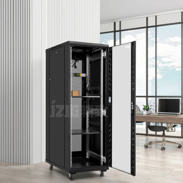 Factory Direct 32U Steel Network Cabinet Rack with Glass Door Data Center Server Equipment Communication Cabinet