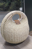 Sac de plage d'été en paille pour femme, sac à main minimaliste en forme de coquillage, sac à main tendance pour femme, sac en paille pour femme