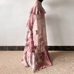 กระโปรงมินิสั้นลายดอกไม้ฤดูร้อนปี 2026 ผ้าลูกไม้ ระบายอากาศได้ดี นุ่มสบาย ทรงเอไลน์ แต่งขอบสีตัดกัน - Product Image 6