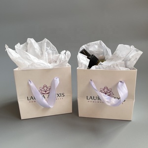 Tùy Chỉnh Sang Trọng Phân Hủy Sinh Học Giấy Nghệ Thuật Tái Sử Dụng Mua Sắm Túi Với Tay Chiều Dài Xử Lý Cho Quần Áo Và Giày Cửa Hàng - Product Image 3
