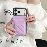 Porte-cartes uni pour iPhone, étui de téléphone en cuir