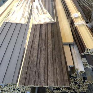 Bahan dekorasi rumah Modern kayu tahan api komposit plastik pelapis dinding langit-langit PVC 3D kisi bergalur seni Panel Louver - Product Image 2