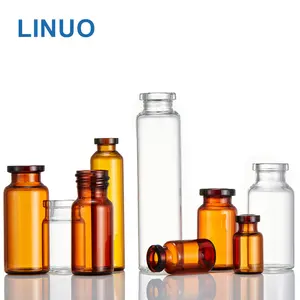 Shandong LINUO Pharmaceutical Iso 7 Ml 10ml Clear Glass Injection Vial With Rubber Stopper Seal