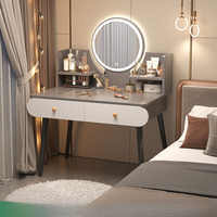 Coiffeuse de chambre moderne avec panneau lumineux, écologique et durable, petite armoire cosmétique intégrée pour appartement compact, Nouveauté 2026