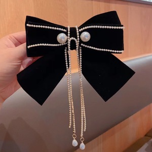 <span class=keywords><strong>Tocado</strong></span> de lazo de terciopelo rojo, accesorio para el cabello de <span class=keywords><strong>novia</strong></span>, clip superior para el cabello atmosférico simple - Product Image 5